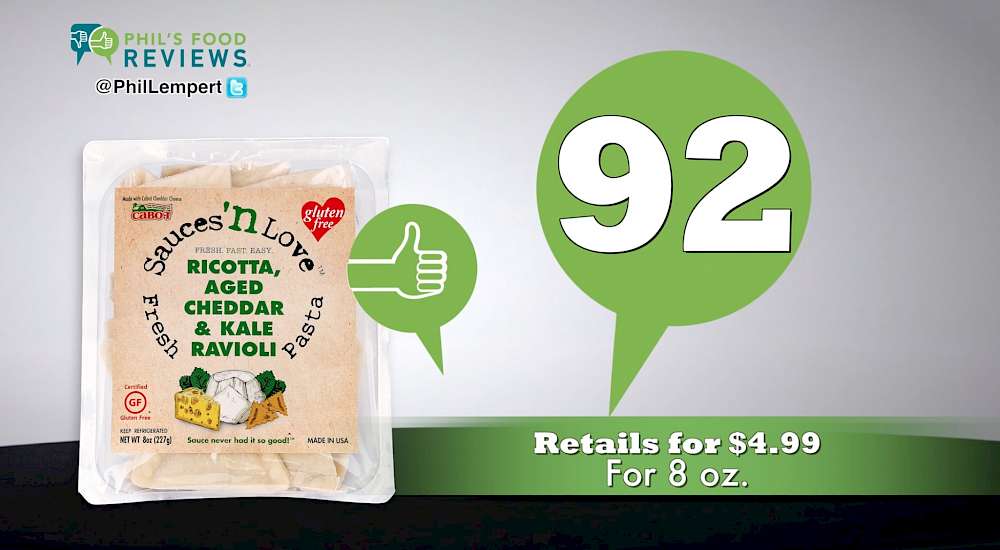 Sauces 'n Love Ricotta, Aged Cheddar, and Kale Gluten Free Ravioli is a HIT!