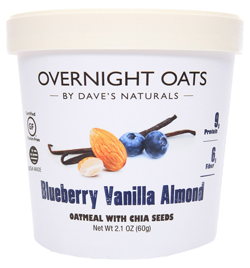 Dave's Naturals Overnight Oats Blueberry Vanilla Almond