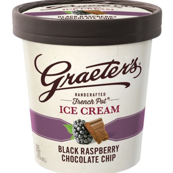 Graeter's Ice Cream Handcrafted French Pot Black Raspberry Chocolate Chip
