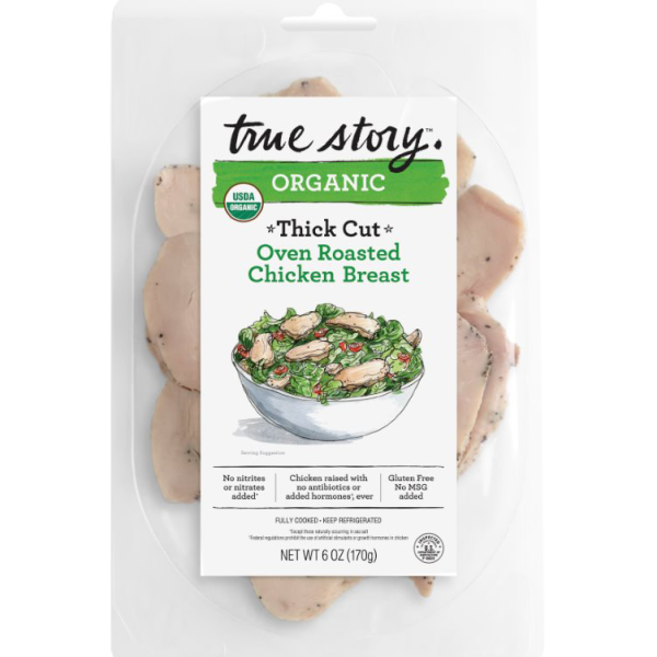 True Story Foods Organic Chicken Breast Thick Cut Oven Roasted