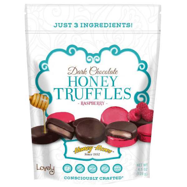 Lovely Candy & Honey Acres Dark Chocolate Honey Truffles Raspberry