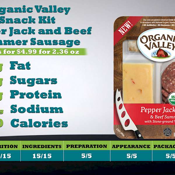 Organic Valley Snack Kit Pepper Jack and Beef Summer Sausage