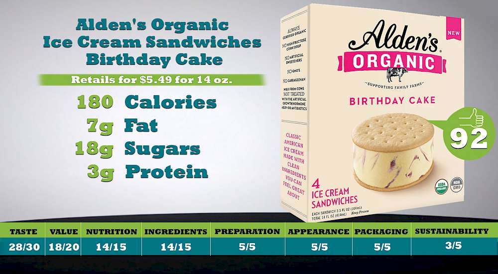 Alden's Organic Ice Cream Sandwiches Birthday Cake