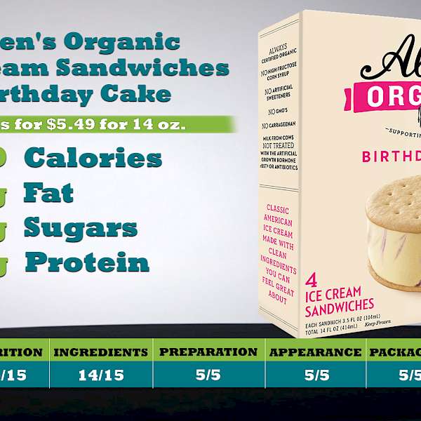 Alden's Organic Ice Cream Sandwiches Birthday Cake