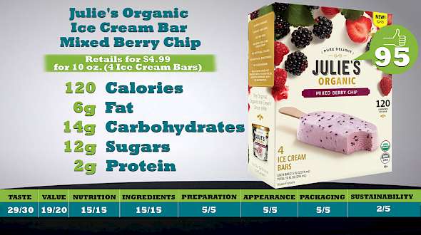Julie's Organic Ice Cream Bar Mixed Berry Chip