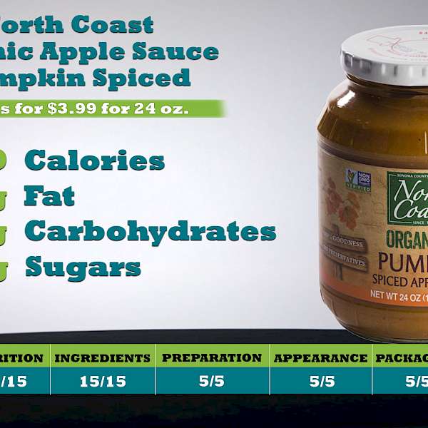North Coast Organic Apple Sauce Pumpkin Spiced