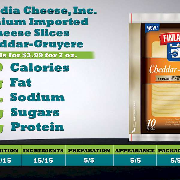 Finlandia Cheese, Inc. Premium Imported Cheese Slices Cheddar-Gruyere