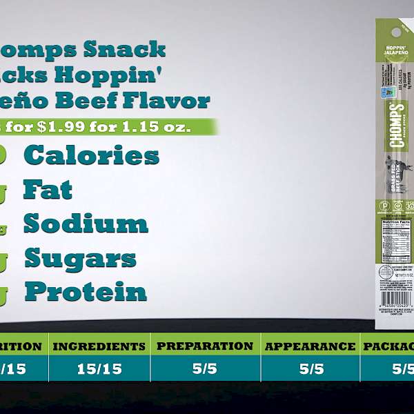 Chomps Snack Sticks Hoppin' Jalapeño Beef Flavor