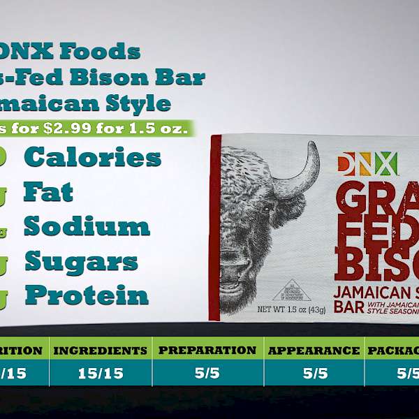 DNX Foods Grass-Fed Bison Bar Jamaican Style