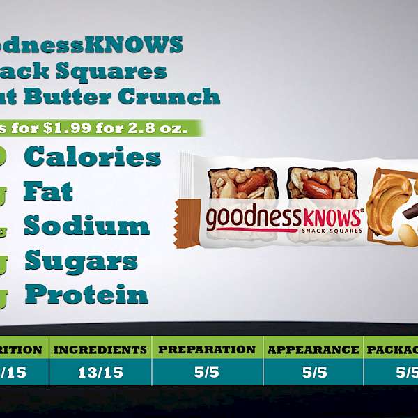 goodnessKNOWS Snack Squares Peanut Butter Crunch