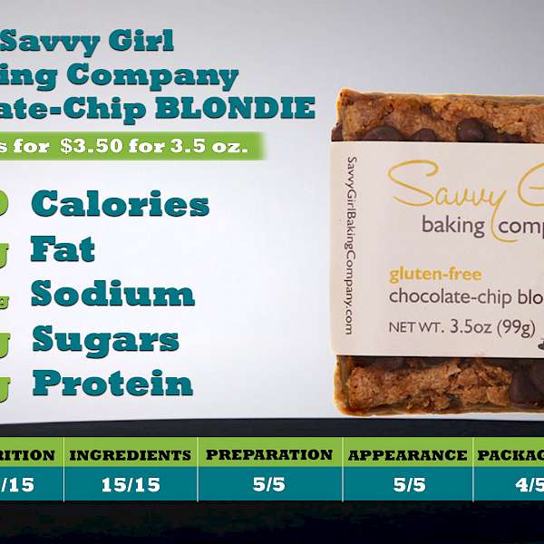 Savvy Girl Baking Company Gluten-Free Chocolate-Chip BLONDIE