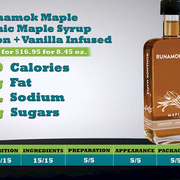 Runamok Maple Organic Maple Syrup Cinnamon + Vanilla Infused