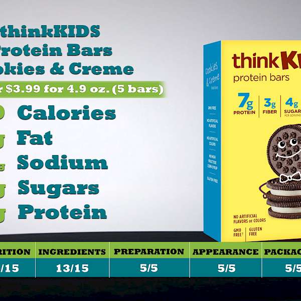 thinkKIDS Protein Bars Cookies & Creme