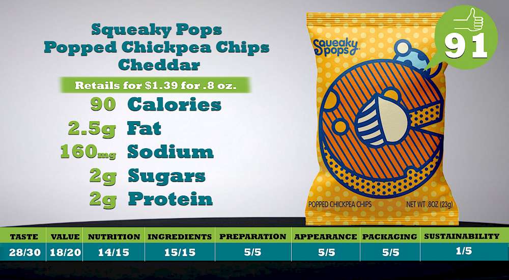 Squeaky Pops Popped Chickpea Chips Cheddar