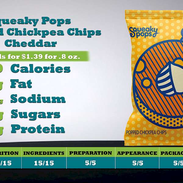 Squeaky Pops Popped Chickpea Chips Cheddar