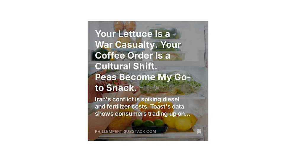 Your Lettuce Is a War Casualty. Your Coffee Order Is a Cultural Shift. Peas Become My Go-to Snack.