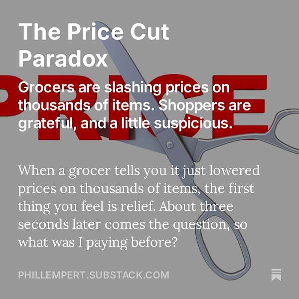 This fall the price cut has become the grocery industry’s favorite announcement.