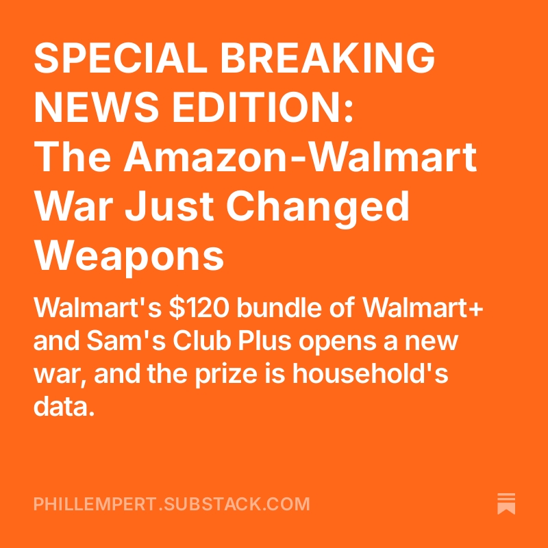 For a quarter of a century Amazon and Walmart have fought over who has the lowest price. Earlier today, Walmart signaled that fight is no longer the one that matters most