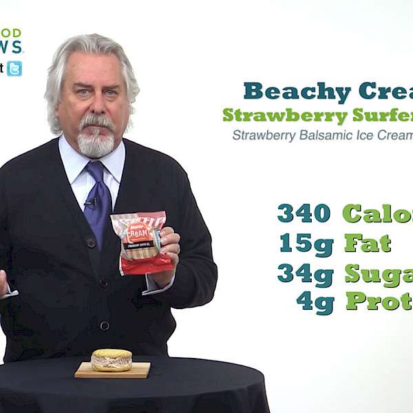 Beachy Cream Strawberry Surfer Girl Strawberry Balsamic Ice Cream on Sugar Cookie is a HIT